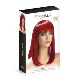 Prestaloveshop Perruque Elvira Rouge sur Fond Noir